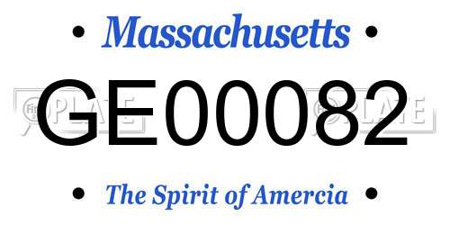 GE00082 Massachusetts License Plate