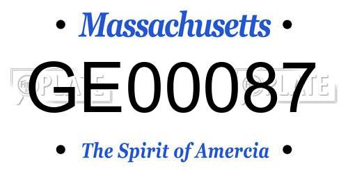 GE00087 Massachusetts License Plate