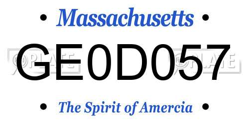 GE0D057 Massachusetts License Plate