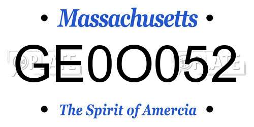 GE0O052 Massachusetts License Plate