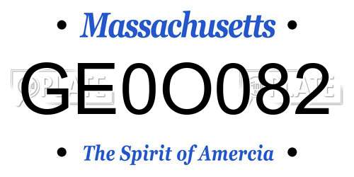 GE0O082 Massachusetts License Plate