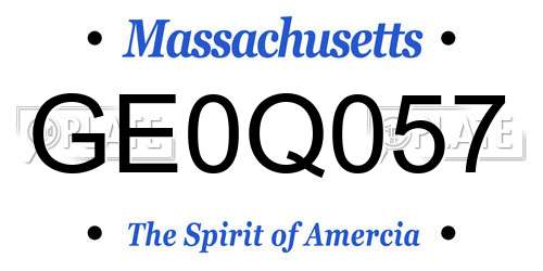 GE0Q057 Massachusetts License Plate