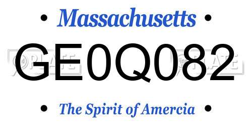 GE0Q082 Massachusetts License Plate