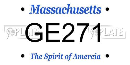 GE271 Massachusetts License Plate