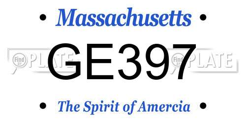 GE397 Massachusetts License Plate
