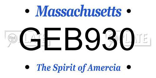 GEB930 Massachusetts License Plate