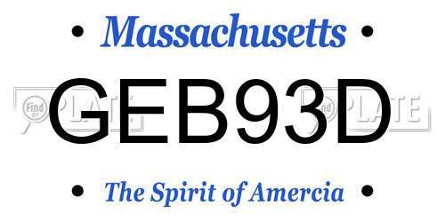 GEB93D Massachusetts License Plate