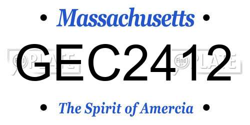 GEC2412 Massachusetts License Plate