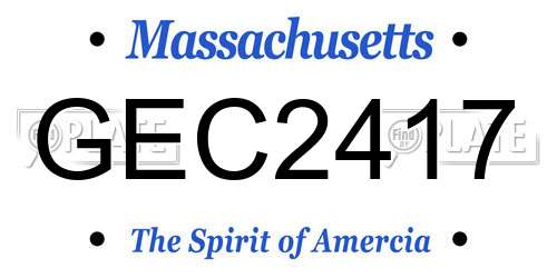 GEC2417 Massachusetts License Plate
