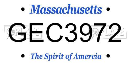 GEC3972 Massachusetts License Plate