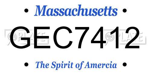 GEC7412 Massachusetts License Plate