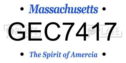 GEC7417 Massachusetts License Plate