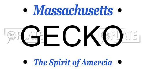 GECKO Massachusetts License Plate