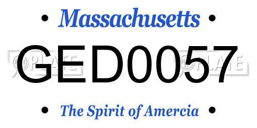 GED0057 Massachusetts License Plate