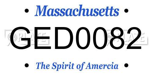 GED0082 Massachusetts License Plate