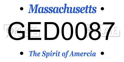 GED0087 Massachusetts License Plate