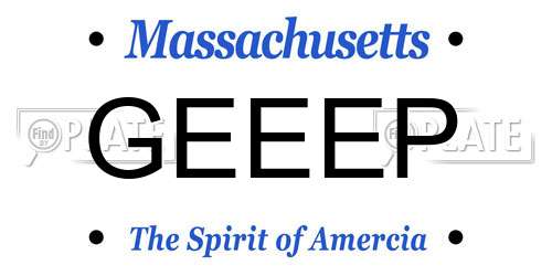 GEEEP Massachusetts License Plate