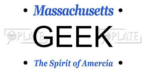 GEEK Massachusetts License Plate