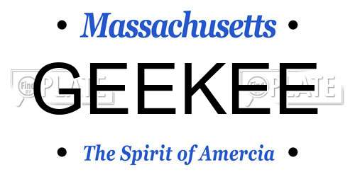 GEEKEE Massachusetts License Plate