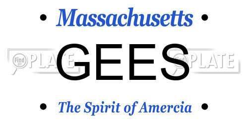 GEES Massachusetts License Plate