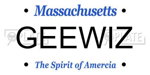 GEEWIZ Massachusetts License Plate