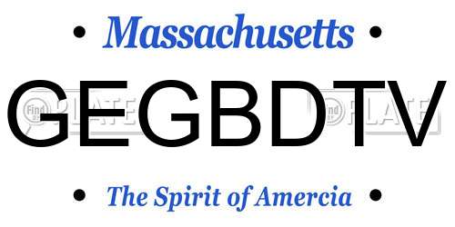 GEGBDTV Massachusetts License Plate