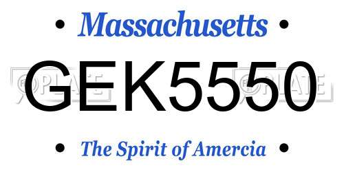 GEK5550 Massachusetts License Plate