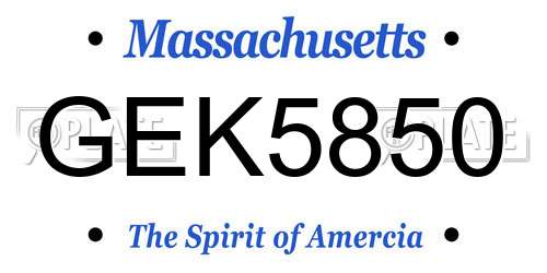 GEK5850 Massachusetts License Plate