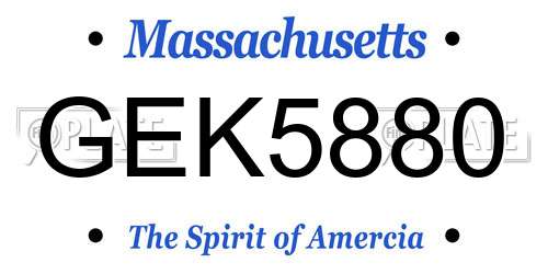 GEK5880 Massachusetts License Plate