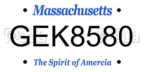 GEK8580 Massachusetts License Plate