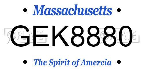 GEK8880 Massachusetts License Plate