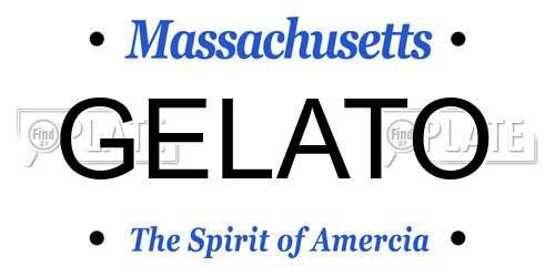 GELATO Massachusetts License Plate