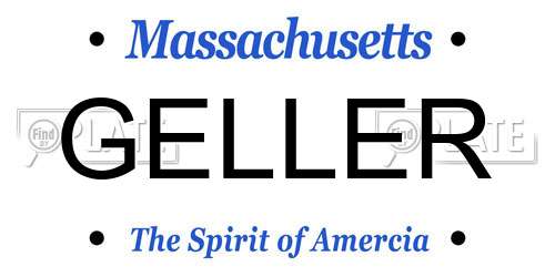 GELLER Massachusetts License Plate