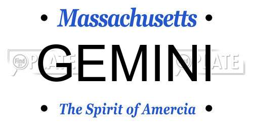 GEMINI Massachusetts License Plate