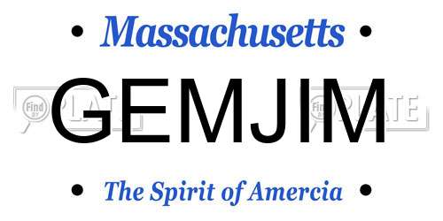 GEMJIM Massachusetts License Plate