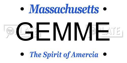 GEMME Massachusetts License Plate