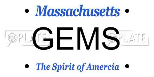 GEMS Massachusetts License Plate