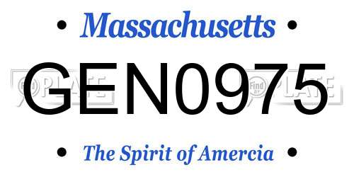 GEN0975 Massachusetts License Plate