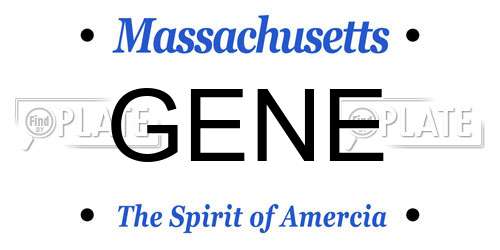 GENE Massachusetts License Plate