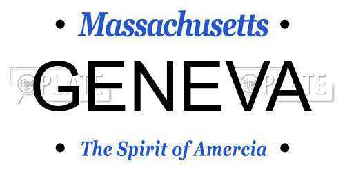 GENEVA Massachusetts License Plate