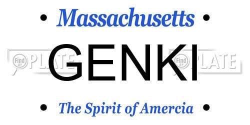 GENKI Massachusetts License Plate