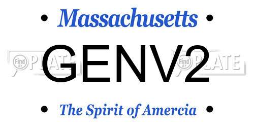 GENV2 Massachusetts License Plate