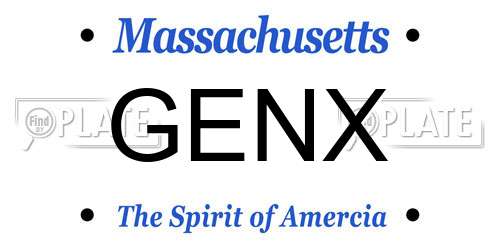 GENX Massachusetts License Plate