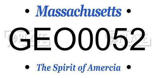 GEO0052 Massachusetts License Plate
