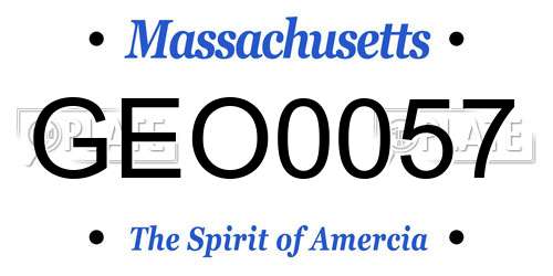 GEO0057 Massachusetts License Plate