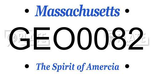 GEO0082 Massachusetts License Plate