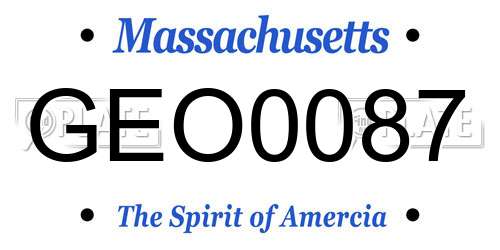GEO0087 Massachusetts License Plate