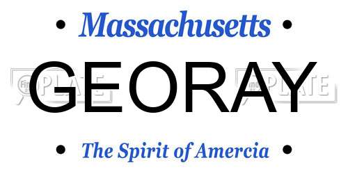 GEORAY Massachusetts License Plate