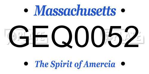 GEQ0052 Massachusetts License Plate