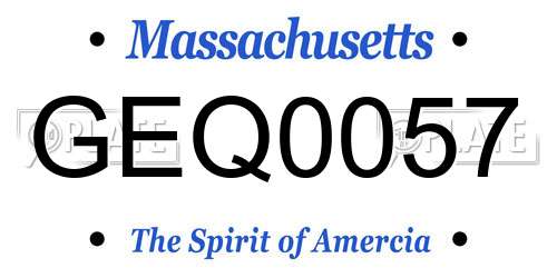 GEQ0057 Massachusetts License Plate
